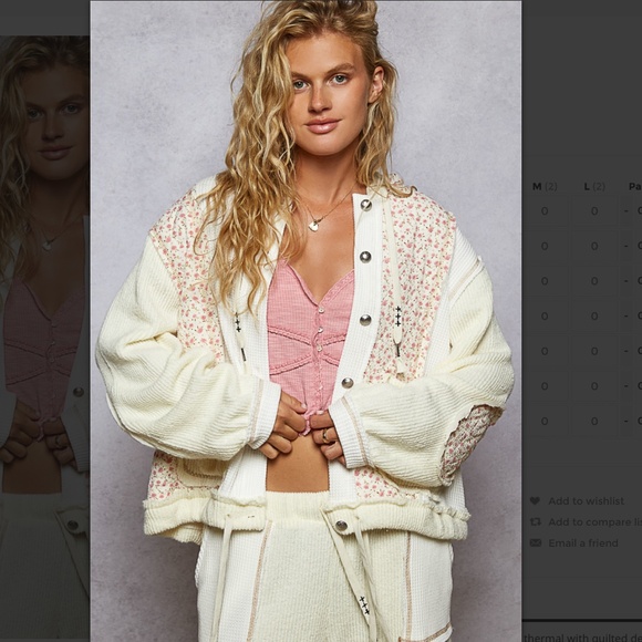 POL “ Chicago 7  “ POL Quilted Thermal Jacket with Waist String and Hood BR75 - Picture 2 of 5